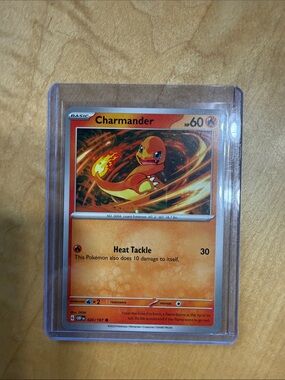 Pokemon Charmander Card - Orange and Red